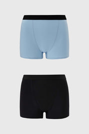 Calzón Mujer Bipack Short Tipo Boxer Celeste