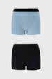 Calzón Mujer Bipack Short Tipo Boxer Celeste