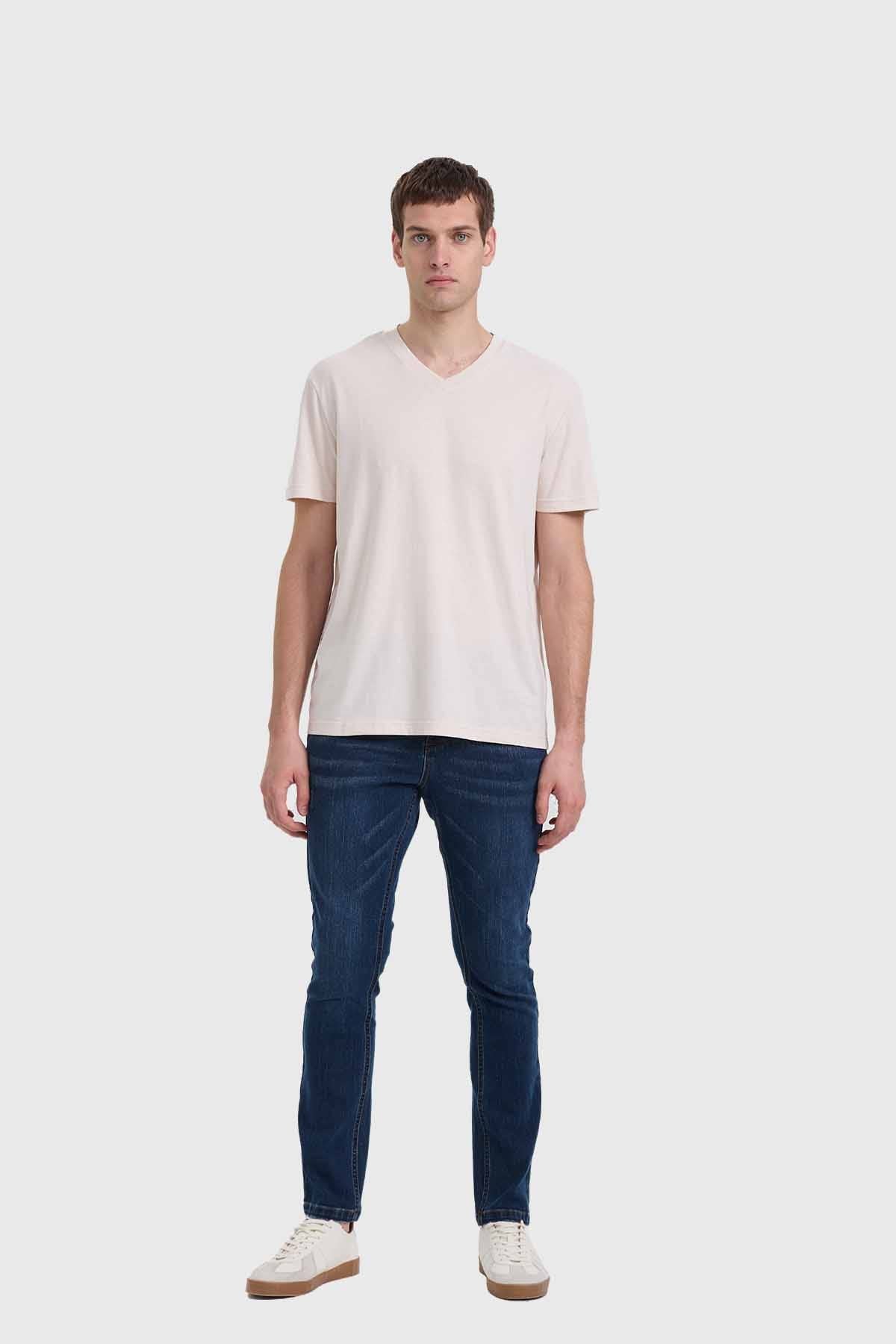 Jeans Hombre Bolsillo Trasero Azul