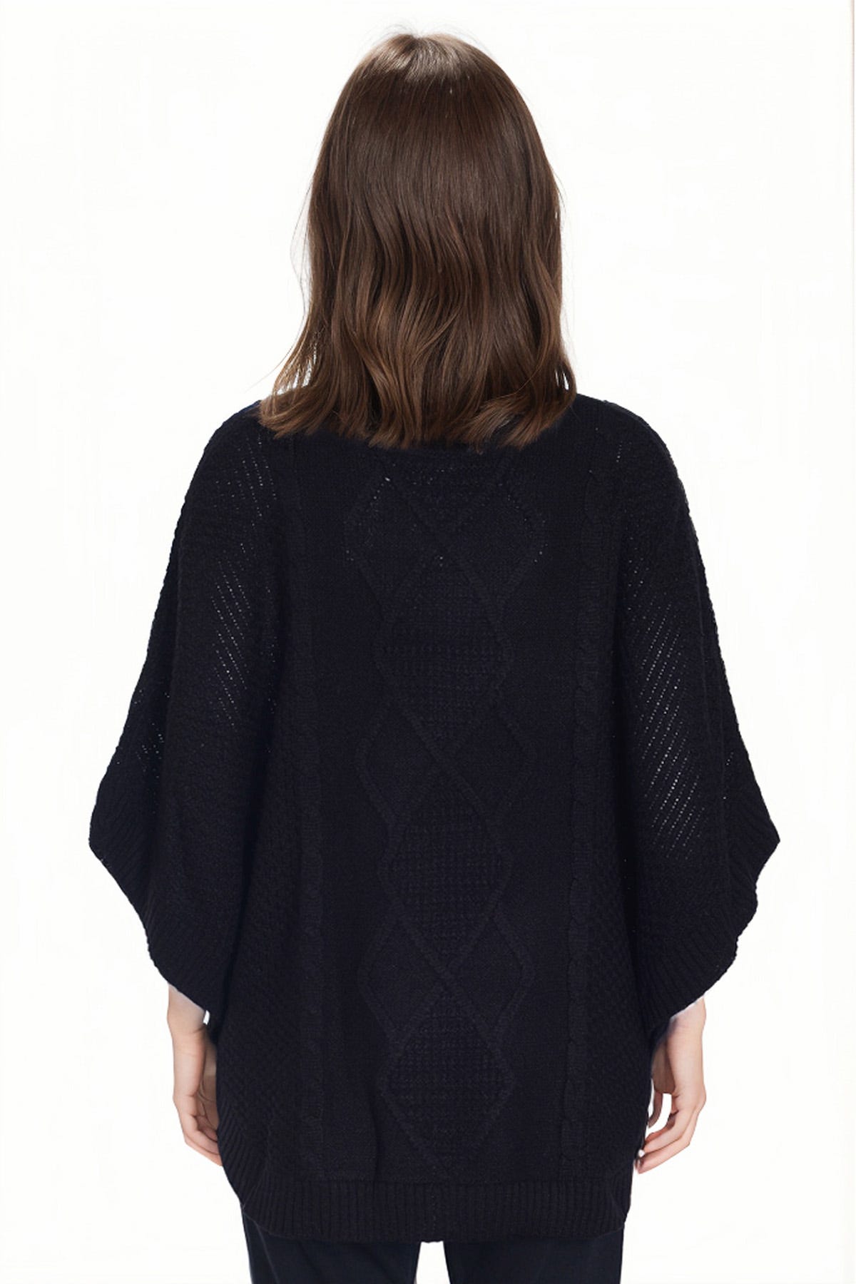 Sweater Mujer Poncho Negro
