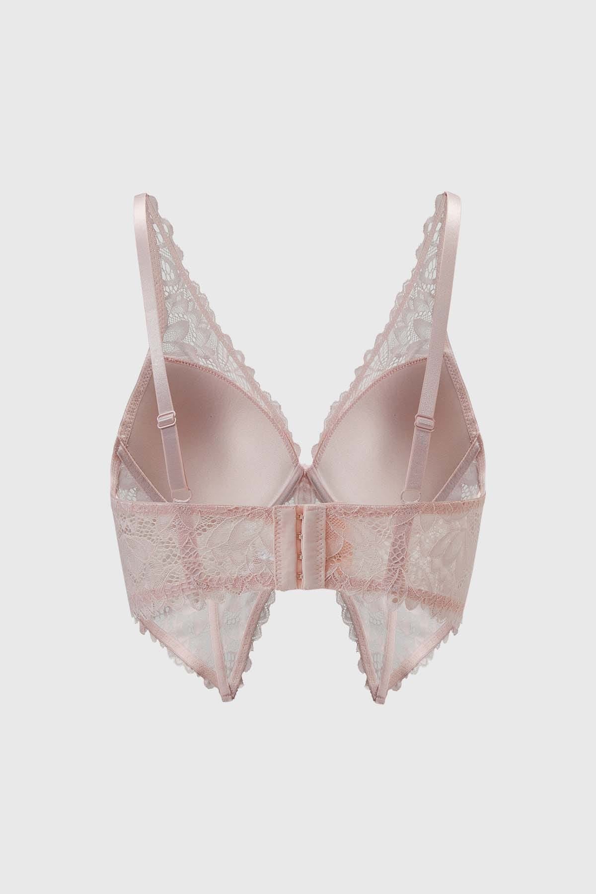 Sostén Mujer Bralette Copa Encaje Palo Rosa