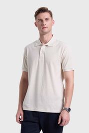 Polera Hombre Piqué Básica Beige