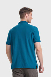 Polera Hombre Piqué Básica Petróleo