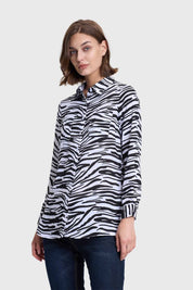 Blusa Mujer Abotonada 2 Bolsillos Negro