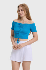 Polera Mujer Bardot Azul