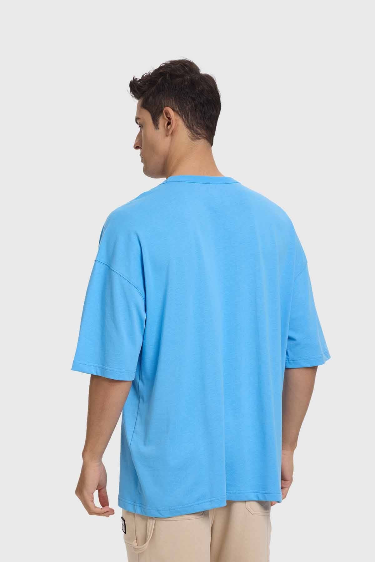 Polera Hombre College Celeste