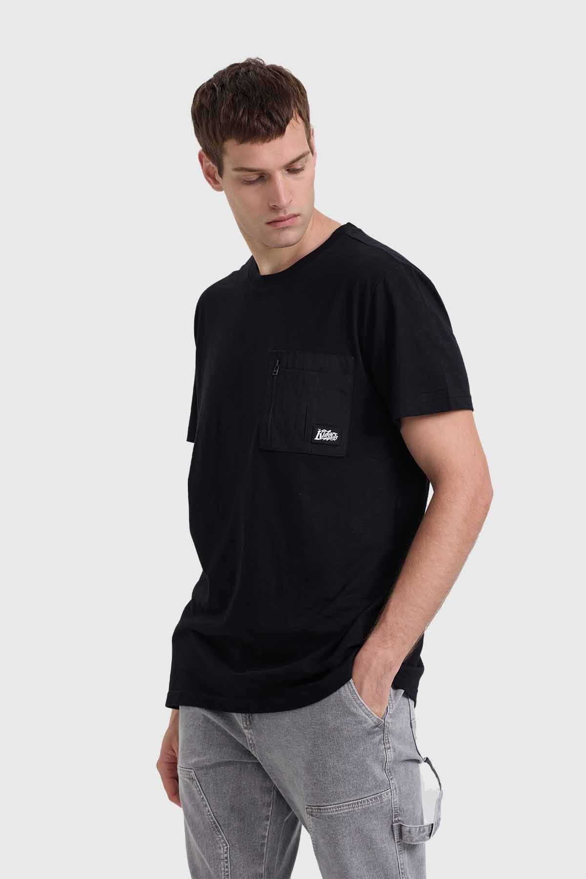 Polera Hombre Bolsillo Negro