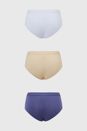 Calzón Mujer Tripack Tiro Alto Blanco