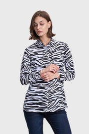 Blusa Mujer Abotonada 2 Bolsillos Negro