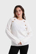 Sweater Mujer Botones Blanco