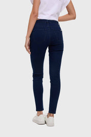 Jeans Mujer Skinny Ojetillo Azul