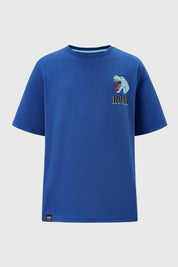 Polera Niño Oversize Estampado Azul