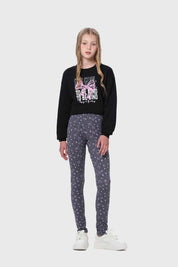 Calza Niña Bipack Print Negro