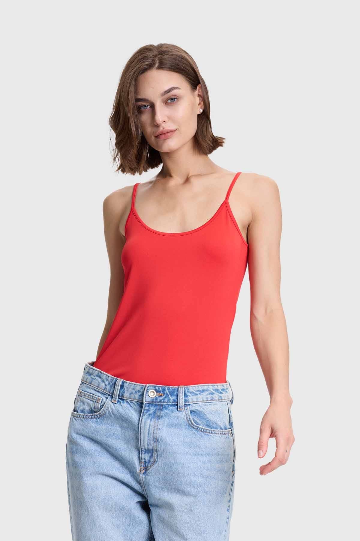 Polera Mujer Peto Pabilo Rojo
