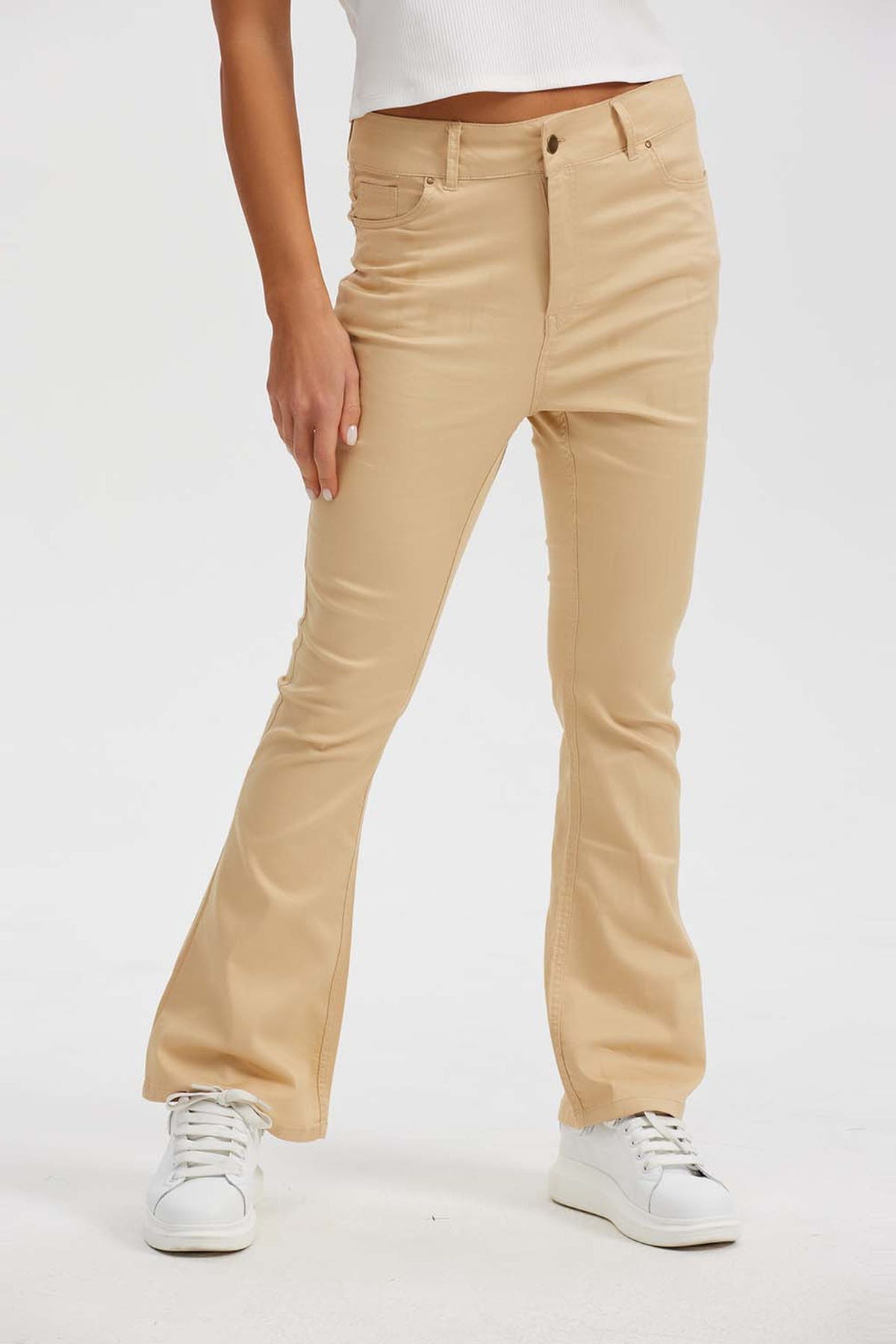 Pantalón Mujer Flare Arena Beige - Main Image