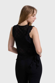 Polera Mujer Encaje Negro