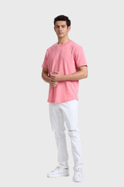 Polera Hombre Long Fit Básica Rosado