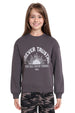 Polerón Niña Oversize Bordado Gris