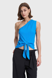 Polera Mujer Asimétrico Azul