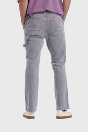 Jeans Hombre Costura Pierna Gris