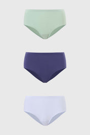 Calzón Mujer Tripack Algodón Azul