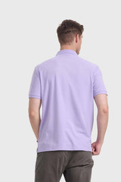 Polera Hombre Piqué Básica Lila