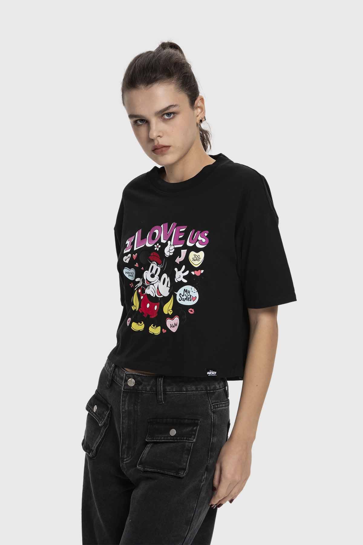 Polera Mujer Mickey Y Sus Amigos Negro