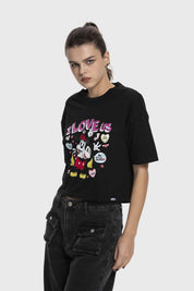 Polera Mujer Mickey Y Sus Amigos Negro