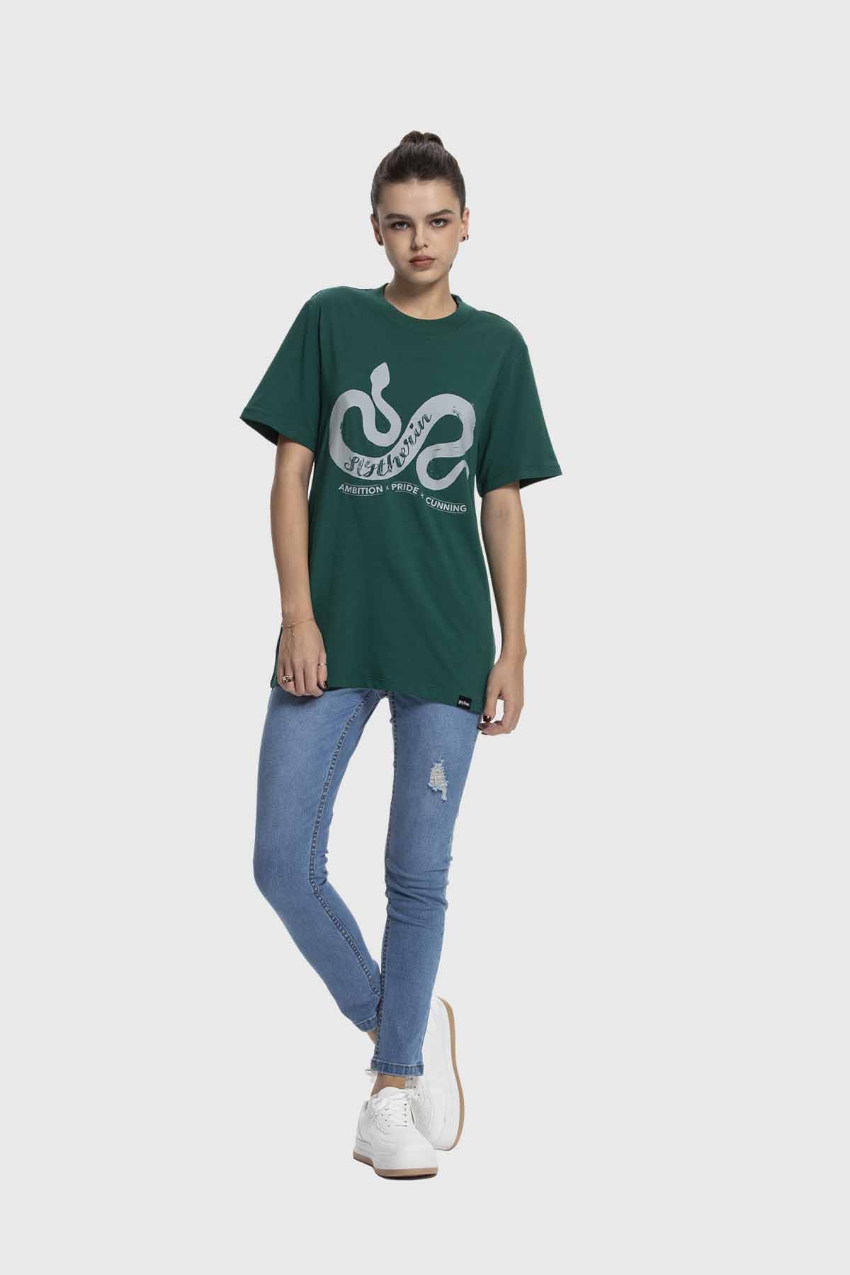 Polera Mujer Oversize Slytherin Harry Potter Verde