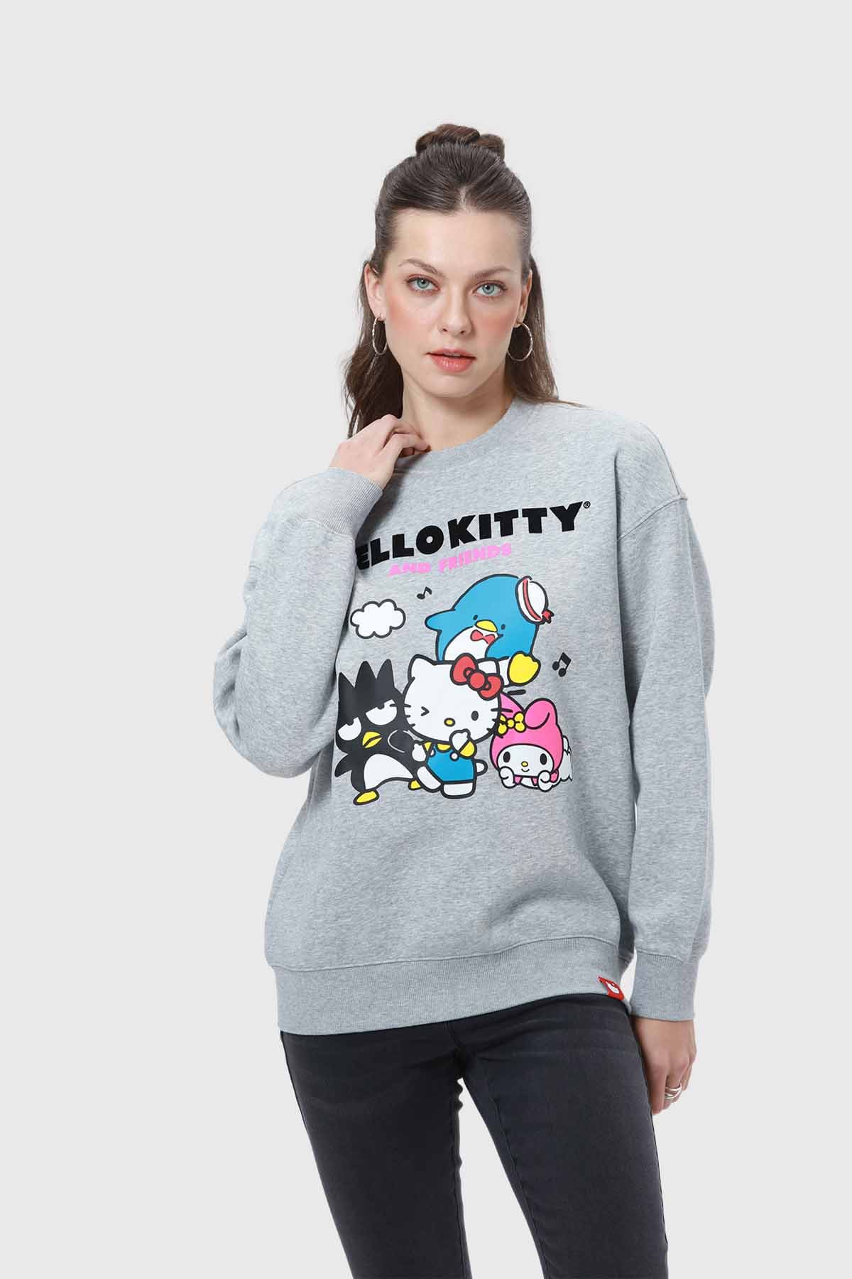 Polerón gris melange algodón estampado Hello Kitty – Fashion´s Park