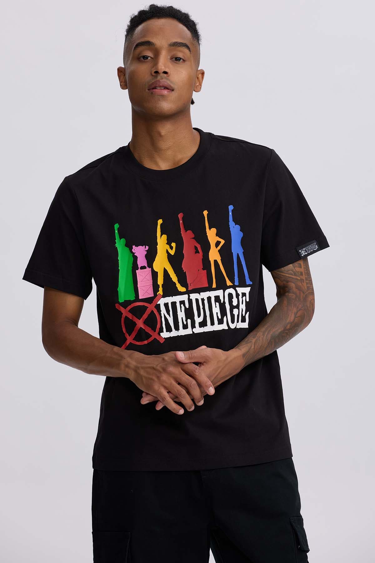 Poleras Fashion Park Hombre Polera Hombre One Piece Negro