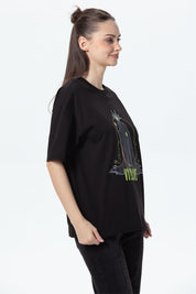 Polera Mujer Oversize Negro