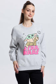 Polerón Mujer Mandalorian Gris