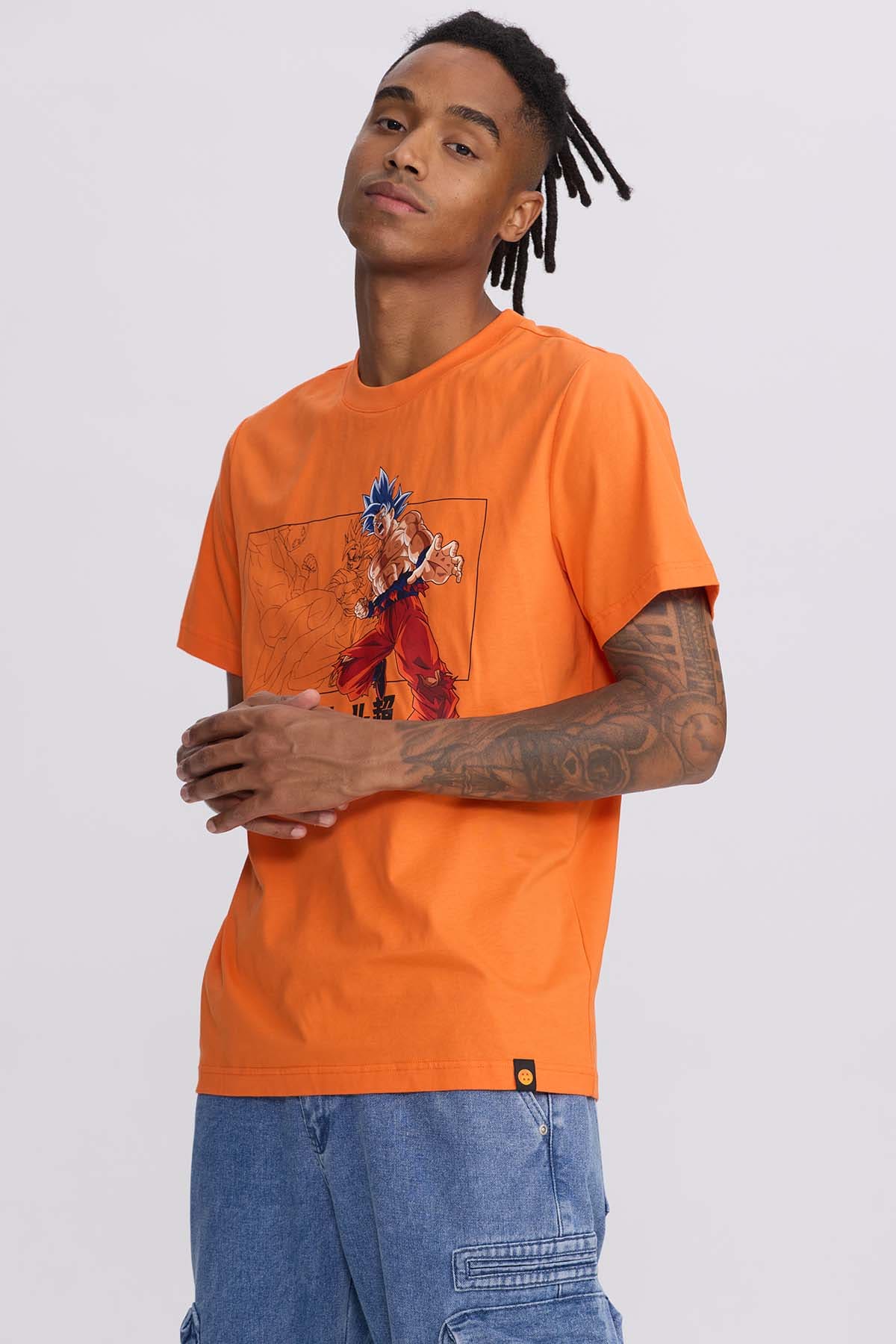 Polera Hombre Dragon Ball Naranjo