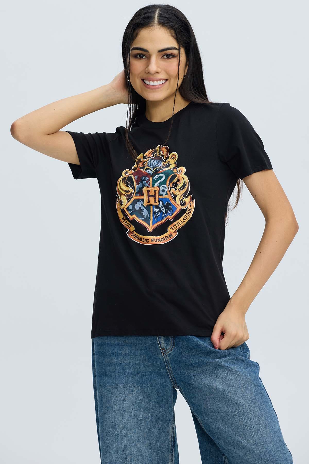 Polera Mujer Harry Potter Negro