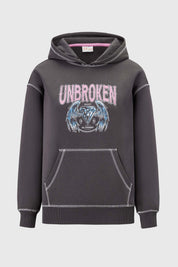 Polerón Niña Oversize Estampado Marengo