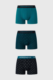 Boxer Hombre Tripack Petróleo