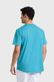 Polera Hombre Long Fit Básica Turquesa