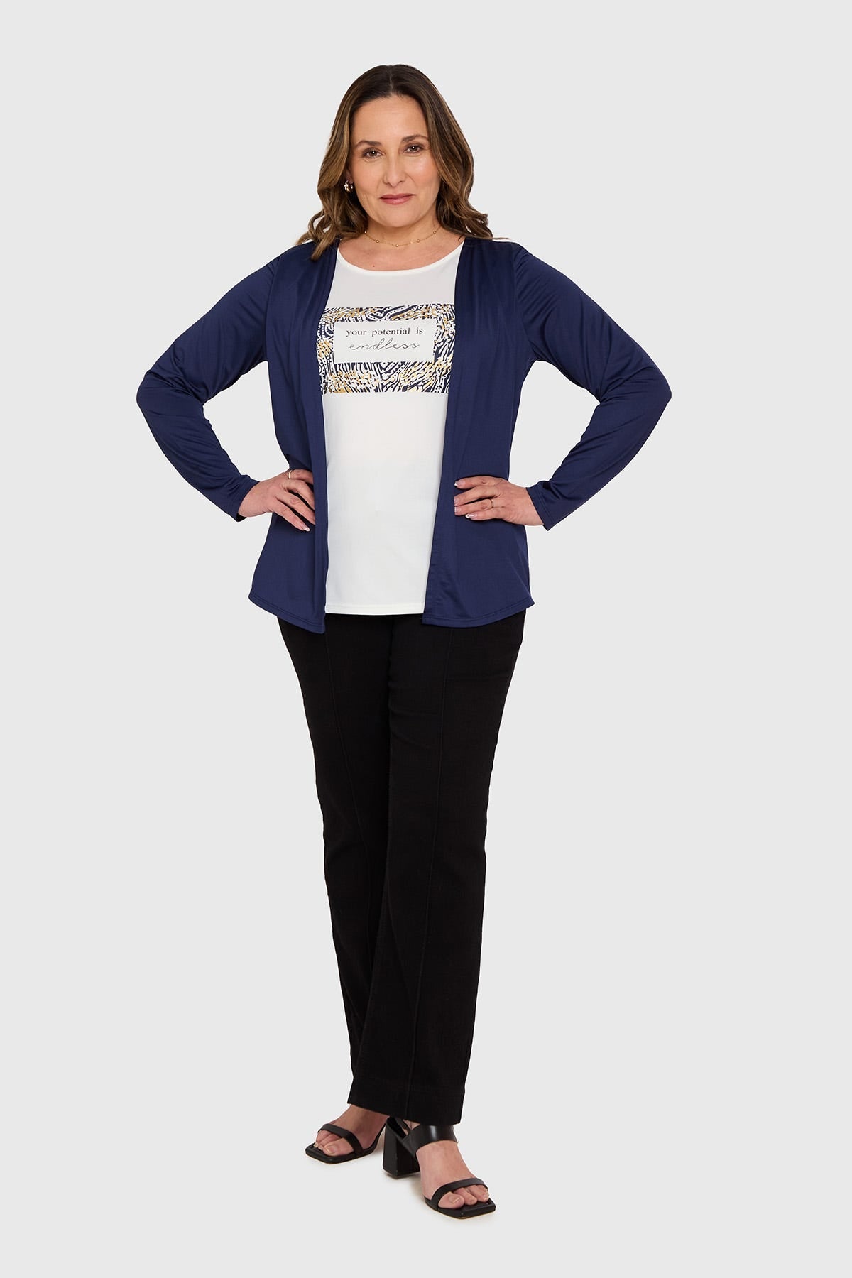 Polera Mujer Tapado Print Azul