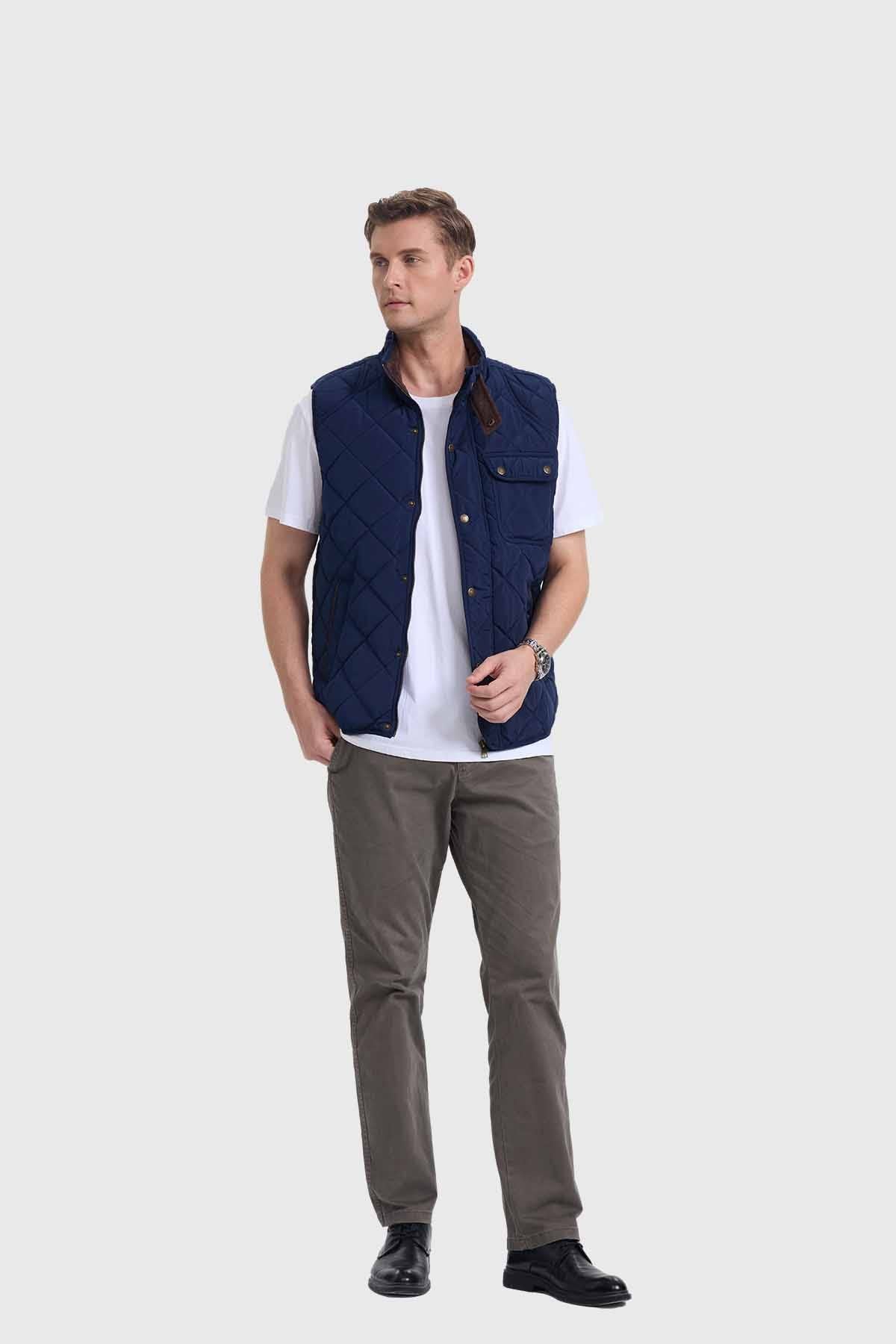 Parka Hombre Navy Botones Azul