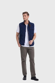 Parka Hombre Navy Botones Azul