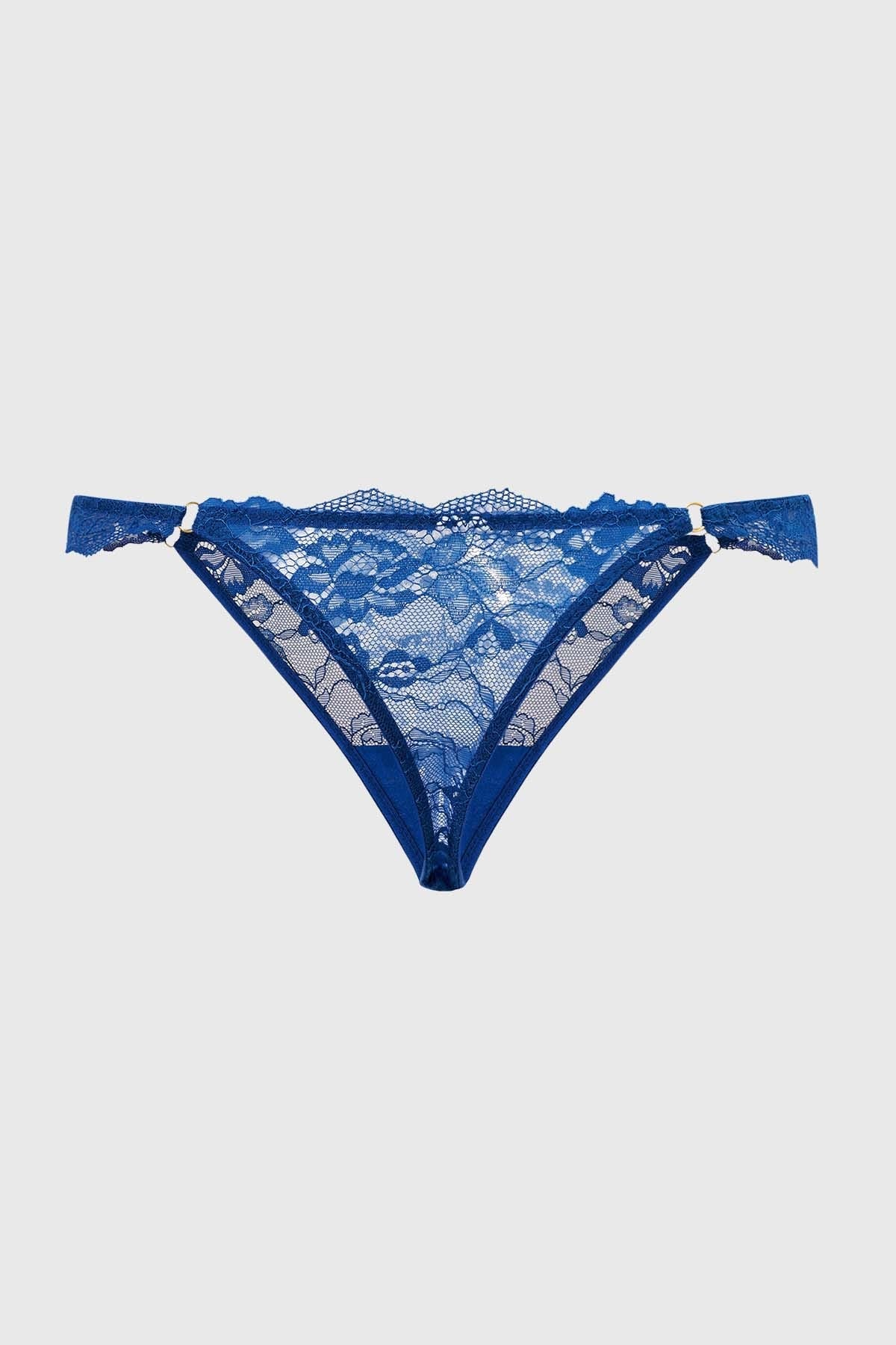 Calzón Mujer Colaless Encaje Detalle Ar Azul