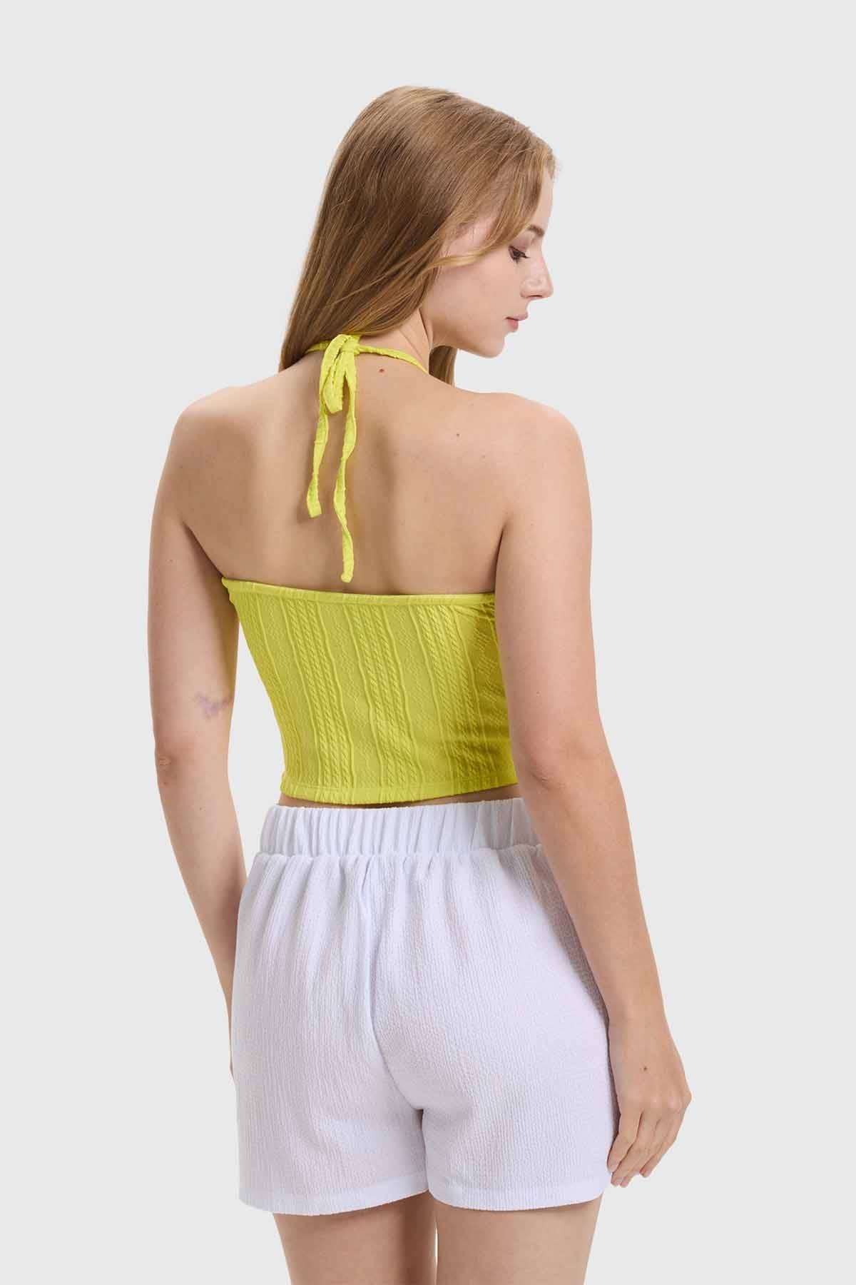 Polera Mujer Tiras Cuello Verde