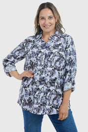 Blusa Mujer Estampada Negro