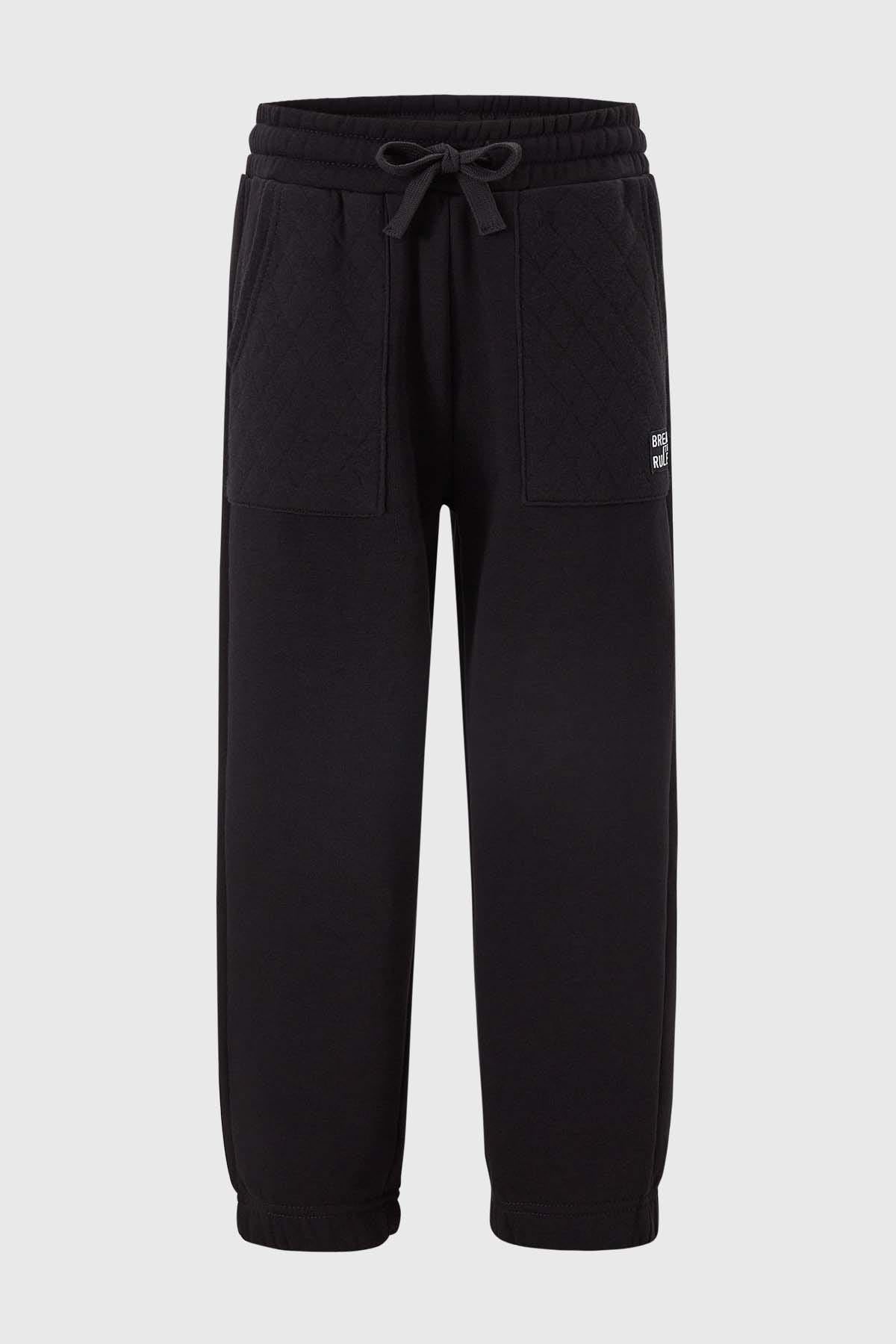 Pantalón buzo negro algodón con franjas y bolsillos – Fashion´s Park