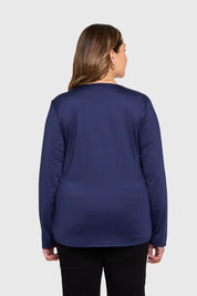 Polera Mujer Tapado Print Azul