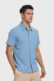 Camisa Hombre Bolsillo Celeste