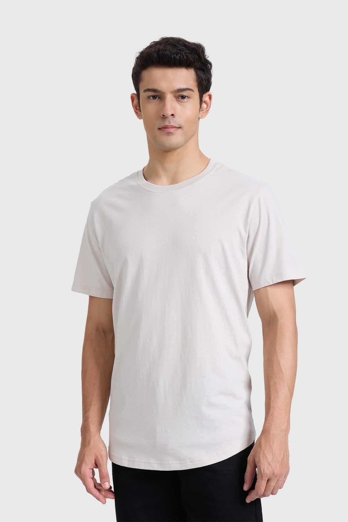 Polera Hombre Long Fit Básica Beige