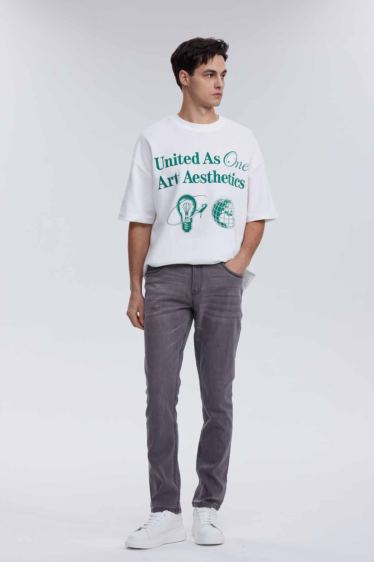 Jeans Hombre Slim Gris