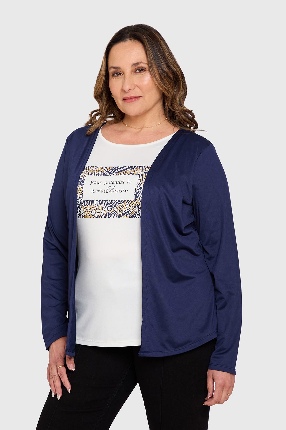 Polera Mujer Tapado Print Azul